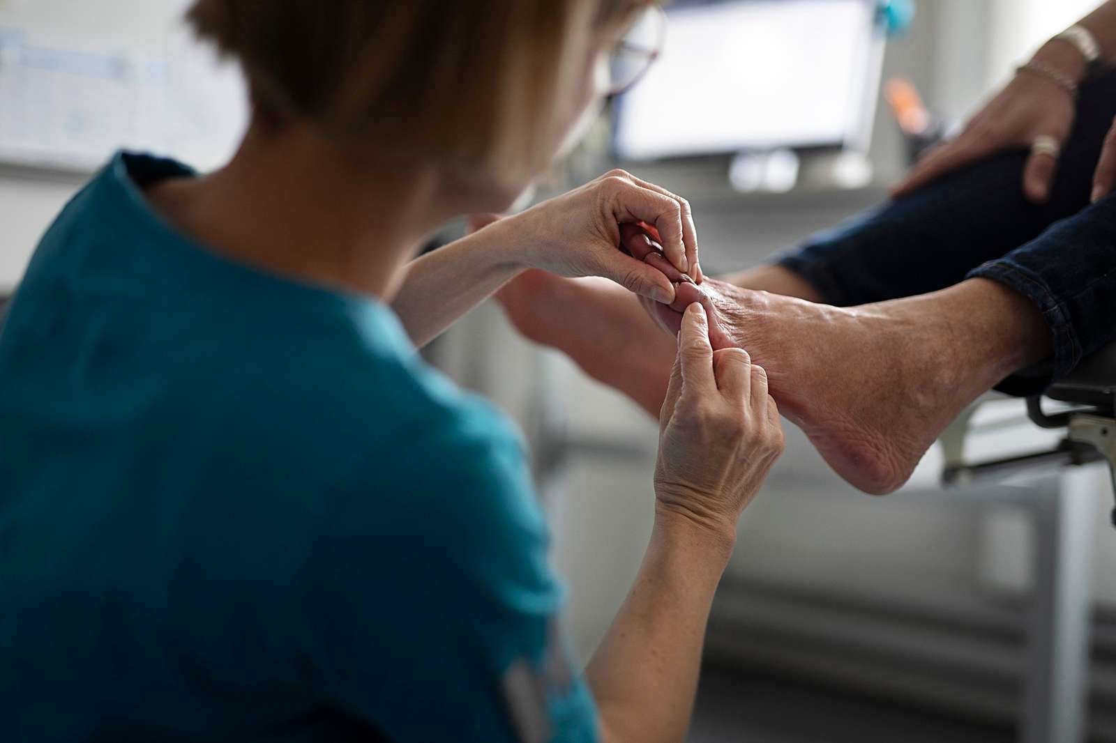 Billede af en undersøgelse af en fod